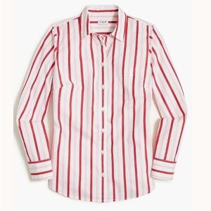 J.Crew Pink and White Striped Top XL